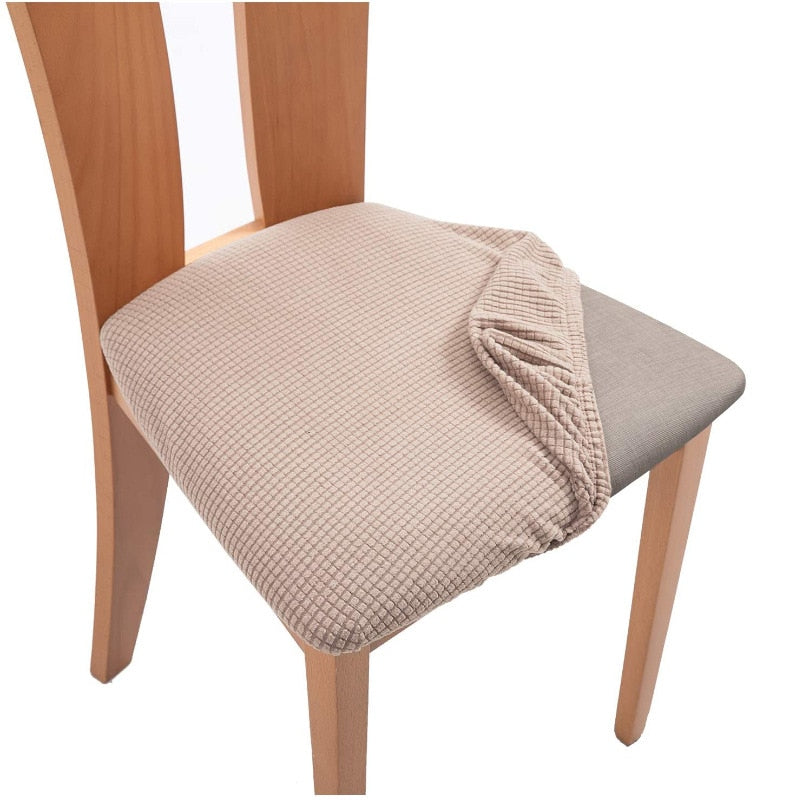 Qfdian Spandex Jacquard Chair Seat Cover Stretch Dining Chair Slipcover Removable Washable Seat Cushion Protector Fundas Para Sillas