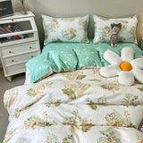 Cute Strawberry Duvet Cover Flat Sheet with Pillowcases Floral Twin Full Size Bear Rabbit Bed Linen Boys Girls Bedding Set
