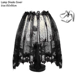 Qfdian halloween decorations halloween costumes halloween giftBat Table Runner Black Spider Web Lace Tablecloth Fireplace Curtain for Halloween Party Home Decoration Horror Props