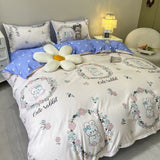 Bedding Set Cute Dinosaur Kids Adult Flat Sheet Duvet Cover Pillowcase Single Double Full Size Bed Linen Bear Panda Home Textile