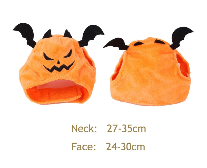 Qfdian Pet Outfits Halloween Festival Pumpkin Hat for Cat Scary Devil Pet Costume Dog Caps Christmas Cosplay Hat Warm Winter Puppy Neck Accessories