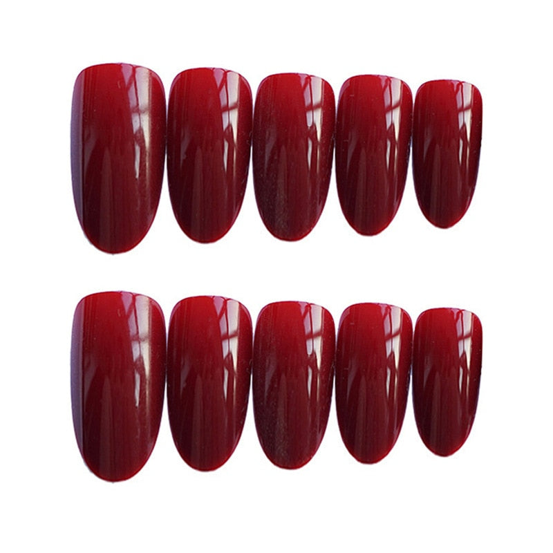 24Pcs/Box Red Ballerina Fake Nails Press On Nial Art Tips False Nails Press On Nails Coffin Artificial Nails