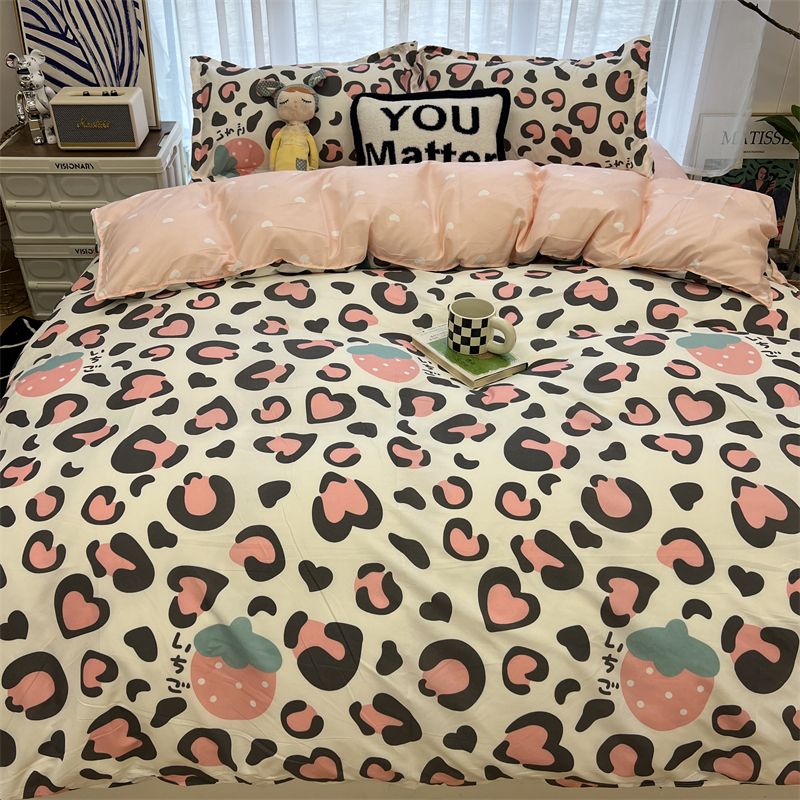 Ins Style Bedding Set for Boys Girls Single Queen Size Bed Linen Duvet Cover Pillowcase No Fillings Floral Home Textile