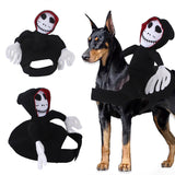 Qfdian Pet Outfits Skull Death Halloween Costume for Dog Scary Festival Trick Or Treat Pet Cat Cosplay Suit Personalized Party Cloak Pet Clothing