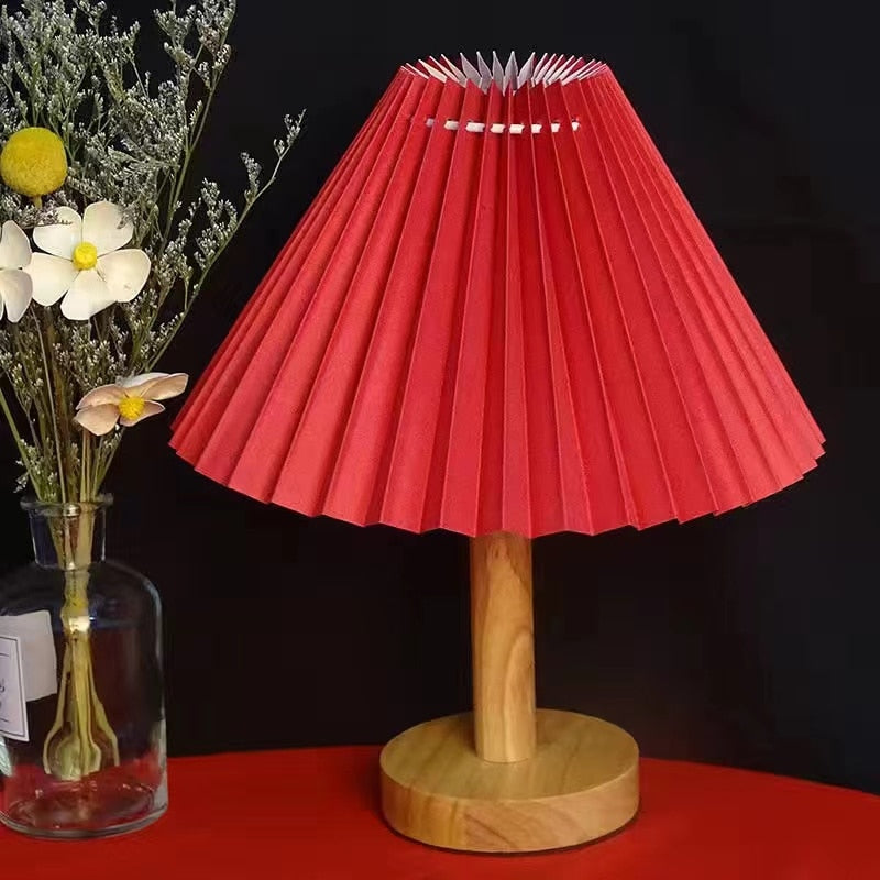 Nordic Pleated Table Lamp DIY Foldable 5V USB 220V Art Atmosphere Bedroom Bedside Night Light Home Decorate