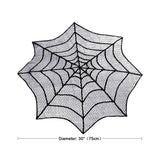 Qfdian halloween decorations halloween costumes halloween gift Halloween Bat Table Runner Black Spider Web Lace Tablecloth Fireplace Curtain for Halloween Party Decoration Horror House Props
