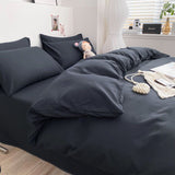 Nordic Plaid Bedding Set Black Grey Soft Bed Linen Single Full Queen Size Duvet Cover Flat Sheet Pillowcases Kit