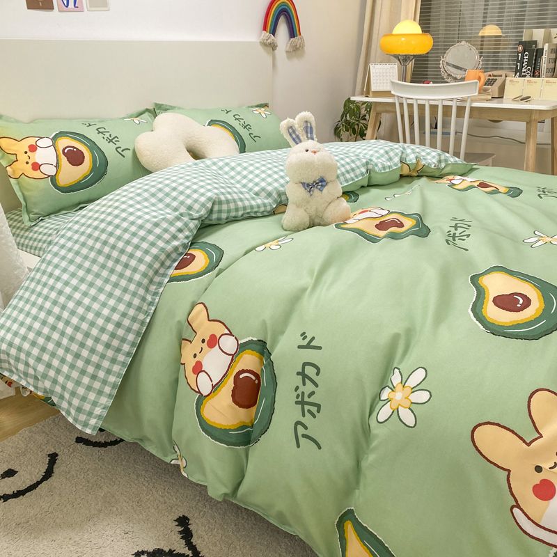 Green Flower Bedding Set Bed Sheet Set Flat Sheet Pillowcases Duvet Cover Cool Fashion Home Textile For Adults Kids Bed Linen