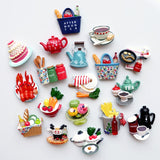 Qfdian home decor hot sale new 3D Creative Simulation Food Cute Mini Fridge Magnets Home Decor Fridge Stickers Refrigerator Paste Room Decoration Collection