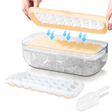 Silicone Ice Cube Tray with Lid 2 In 1 Ice Cube Storage Box Ice Cream Making Mould Party Bar Drinks Whiskey Cocktail Ice Maker