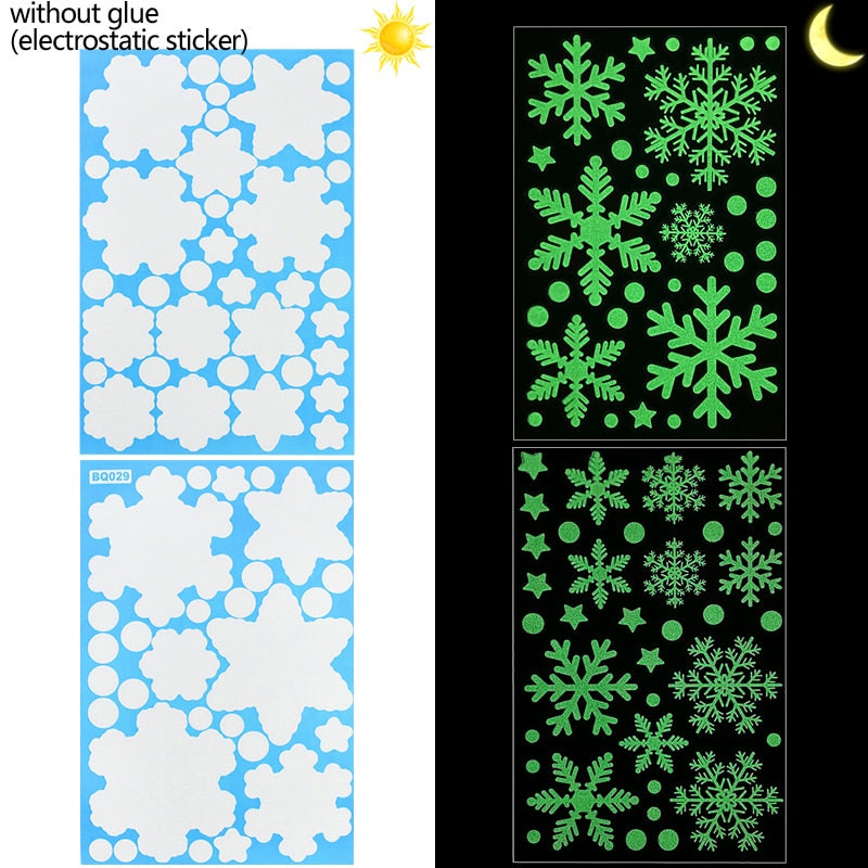 Qfdian CHRISTMAS decorations 1 Sheet Merry Christmas Snowflake Snowman Window Sticker Christmas Wall Stickers Kids Room Wall Decals