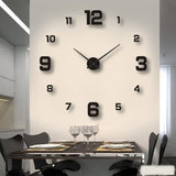 Mini Home Wall Clock 3D DIY Acrylic Mirror Stickers For Home Decoration Living Room Quartz Needle Self Adhesive Hanging Watch