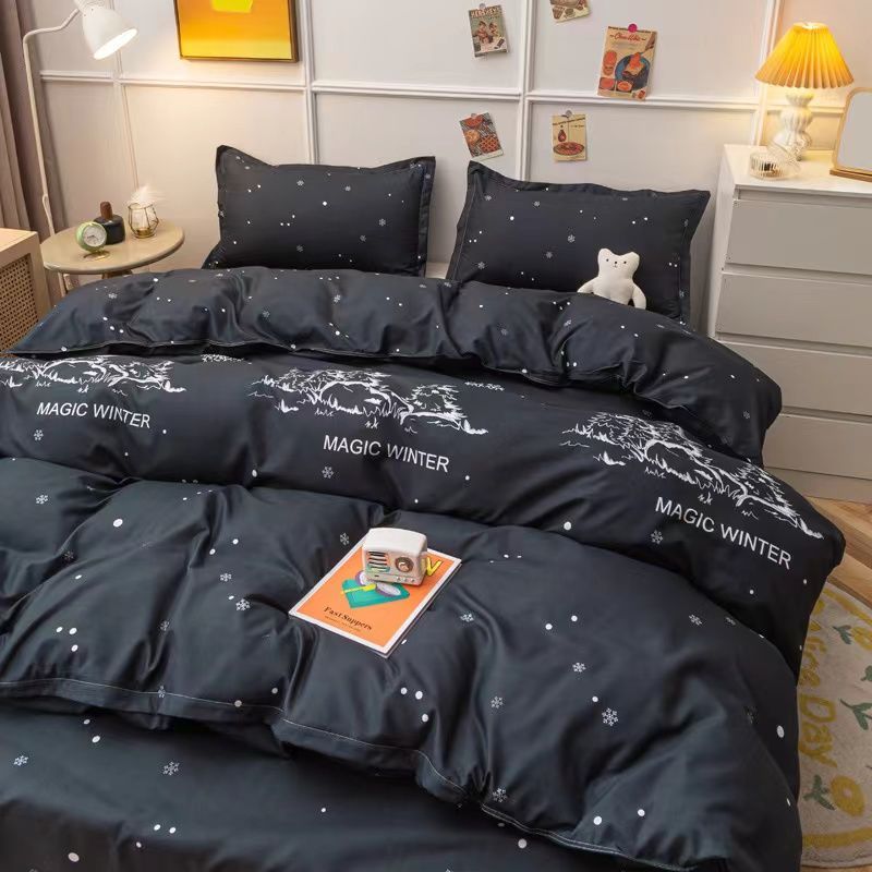 Cute Bear Duvet Cover Set with Flat Sheet Pillowcases Twin Double Queen Size Bed Linen Boys Girls Home Gift Bedding Textile