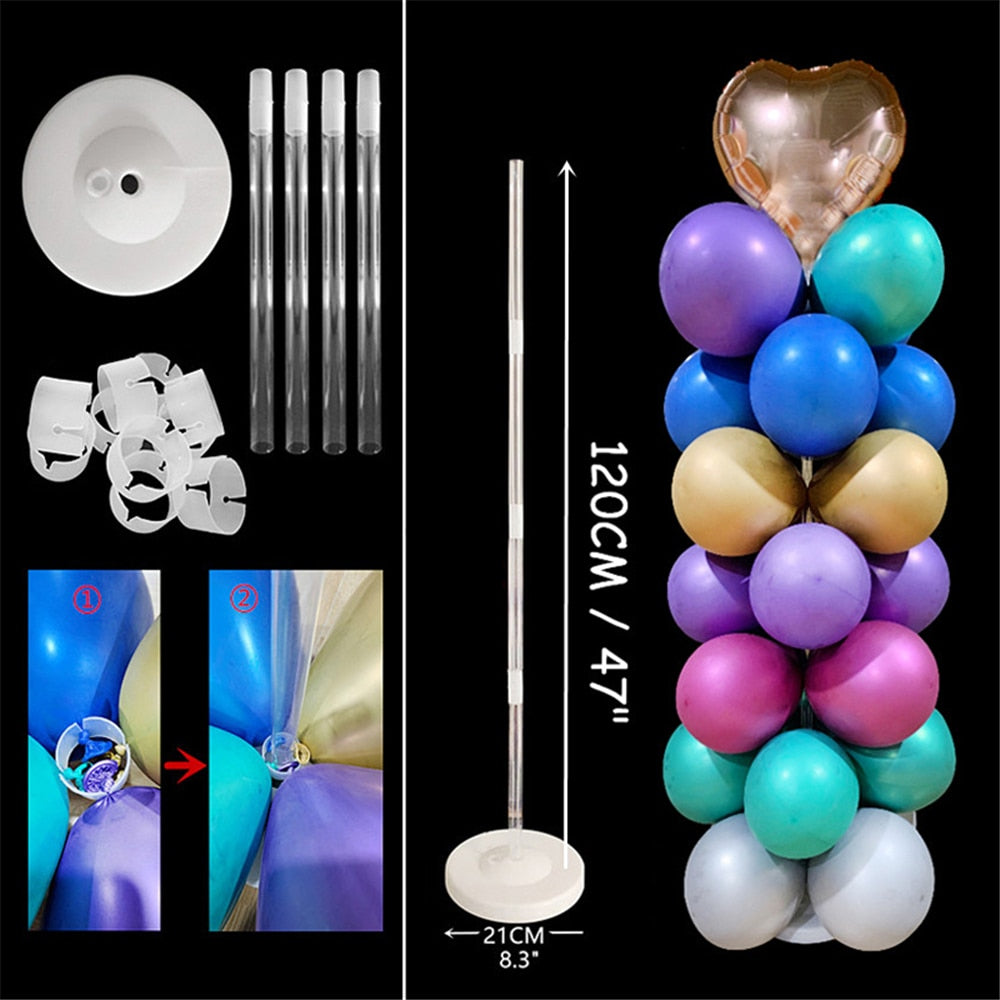 1/2Set Column Balloon Stand for Baby Shower Birthday Wedding Party Decoration Eid Baloon Arch Kit Pump Clip Ballons Accessories