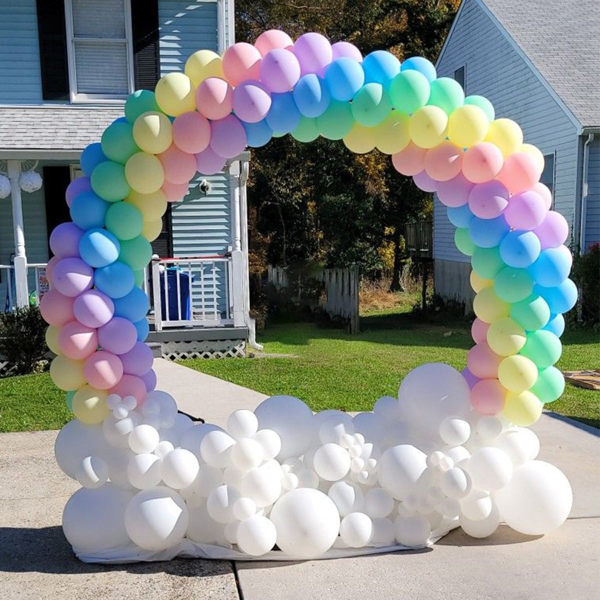 Qfdian birthday decorations Round Balloon Arch Kit Holder Bow of Balloon Circle Wreath Balloon Stand Support Wedding Birthday Party Decor Baby Shower