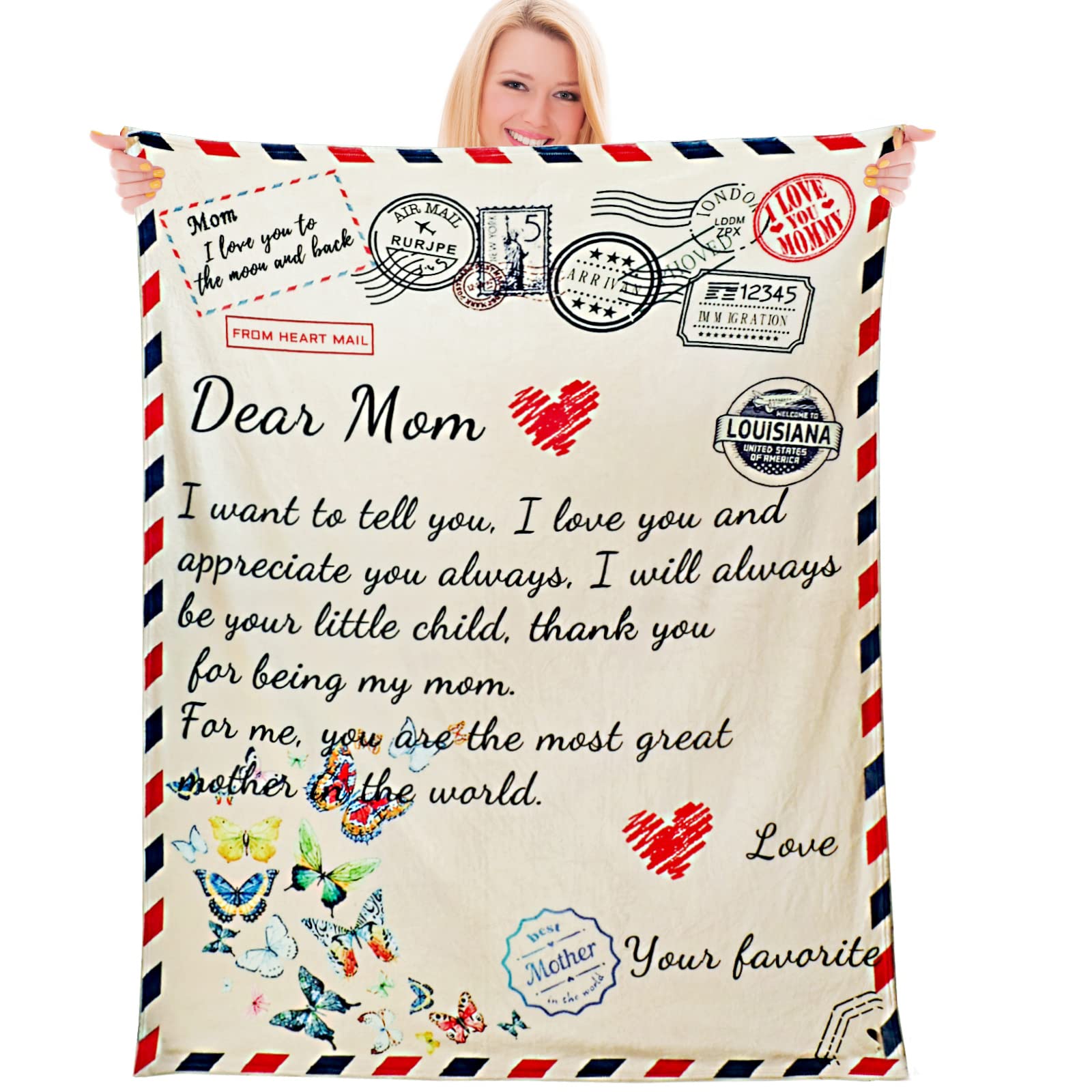 Mother's Day Gifts for Mom, Throw Blanket to My Mom from Daughter Son, Birthday Gifts for Mom,, Soft Bed Flannel Mother Blanket