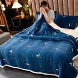 Qfdian Warm Winter Blanket Fluffy Thick Bed Cover Duvet Weighted Blanket For Beds Soft Throw Blankets Bedspread On The Bed Home Bedding