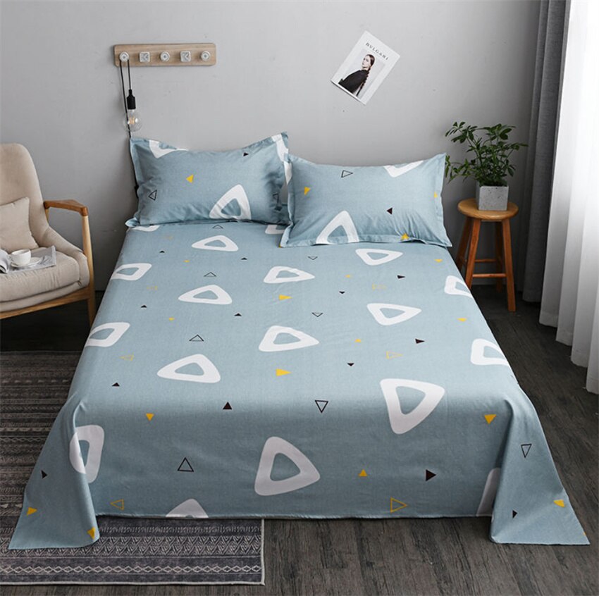 Soft Bed Sheet Set 3pcs Bedding Sheets Fashion Flat Bedsheet Pillowcase 120/150/180/200/220/250cm Polyester Bed Linens Bedspread