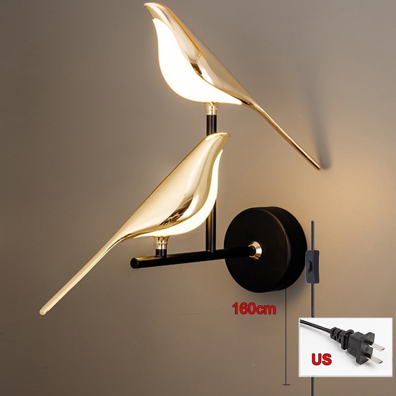 Modern Simplicity LED wall lamp Magpie bird model Light sconce light indoor lighting home kitchen bedside bedroom living room