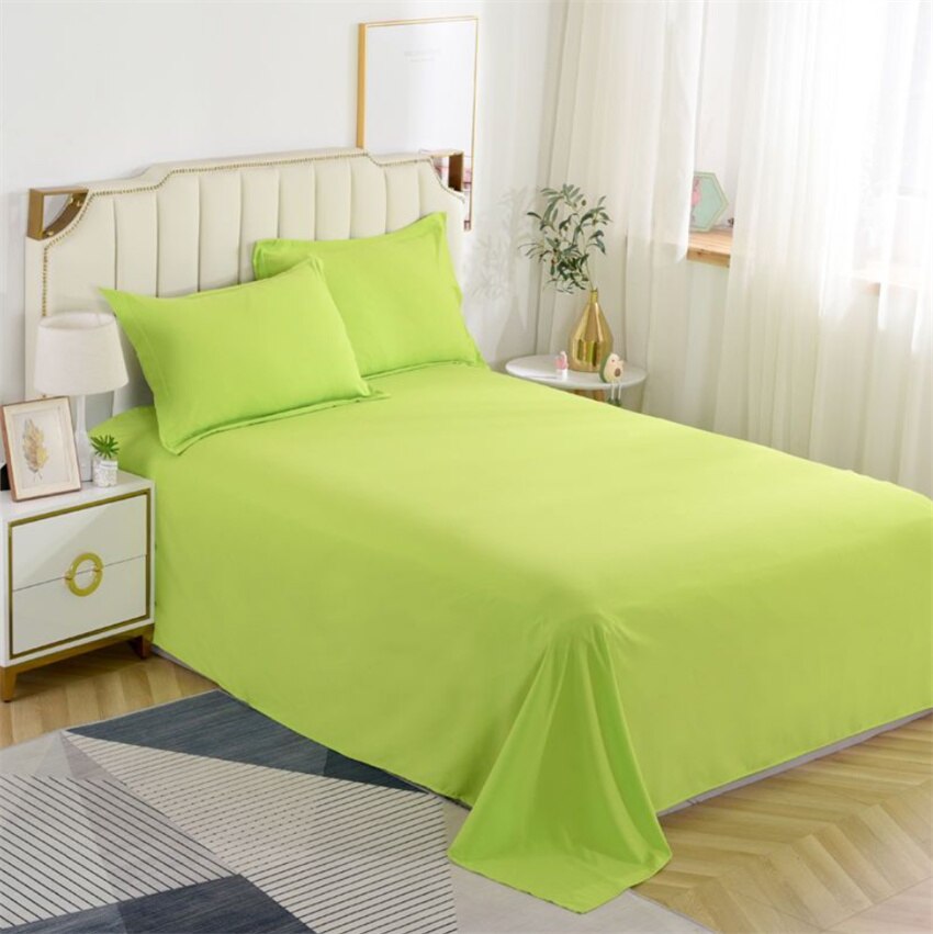 1pc Cotton Flat Sheet 19Solid Color Luxury Bed Sheets Soft Comfortable Bedsheet Single Queen King Size Bed Linens High Quality