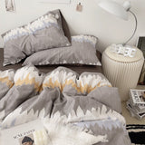 Classic Stripes Bedding Set Soft Pure Cotton Breathable Flat Sheet Duvet Cover Pillowcases Single Queen Size Dormitory Bed Linen