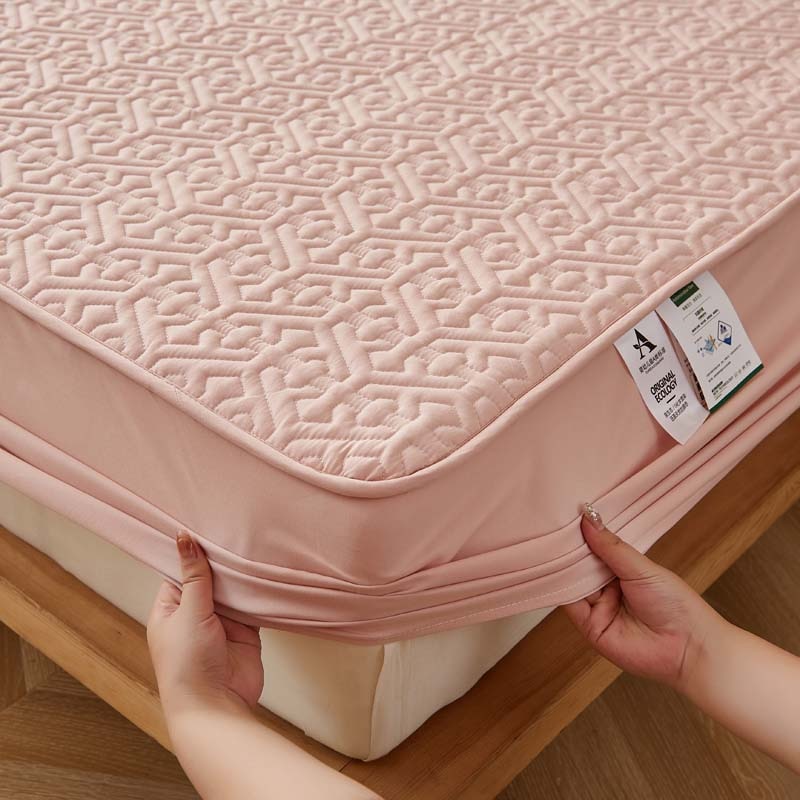 Qfdian Pure Cotton Soft Quilted Mattress Cover Anti-bacterial King Size Customized Bed Pad Protector Cover Not Included Pillowcase