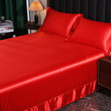 Mulberry Silk Bed Sheet Set Luxury Bedding for Hotel Home Hypoallergenic Wrinkle Free 1pc Fitted Sheet 1pc Flat Sheet Pillowcase