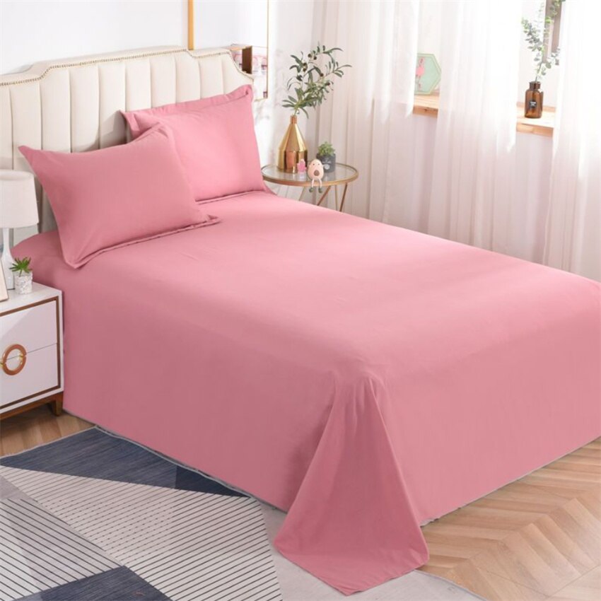 1pc Cotton Flat Sheet 19Solid Color Luxury Bed Sheets Soft Comfortable Bedsheet Single Queen King Size Bed Linens High Quality