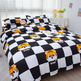 Cute Bear Duvet Cover Set with Flat Sheet Pillowcases Twin Double Queen Size Bed Linen Boys Girls Home Gift Bedding Textile