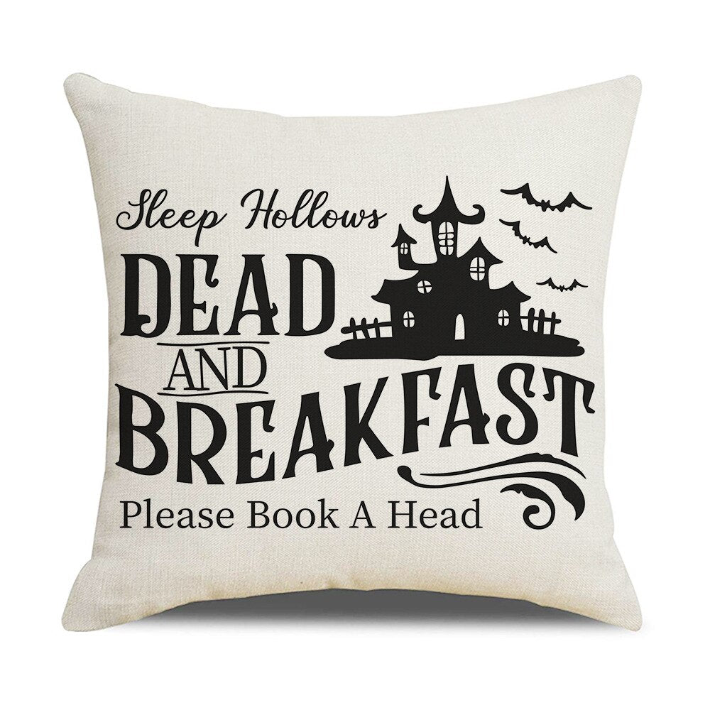 Qfdian halloween decorations halloween costumes halloween gift Fall Halloween Pumpkin Cushion Cover Trick or Treat Farmhouse Decor Home Pillowcase Sofa Decor Pillowcase