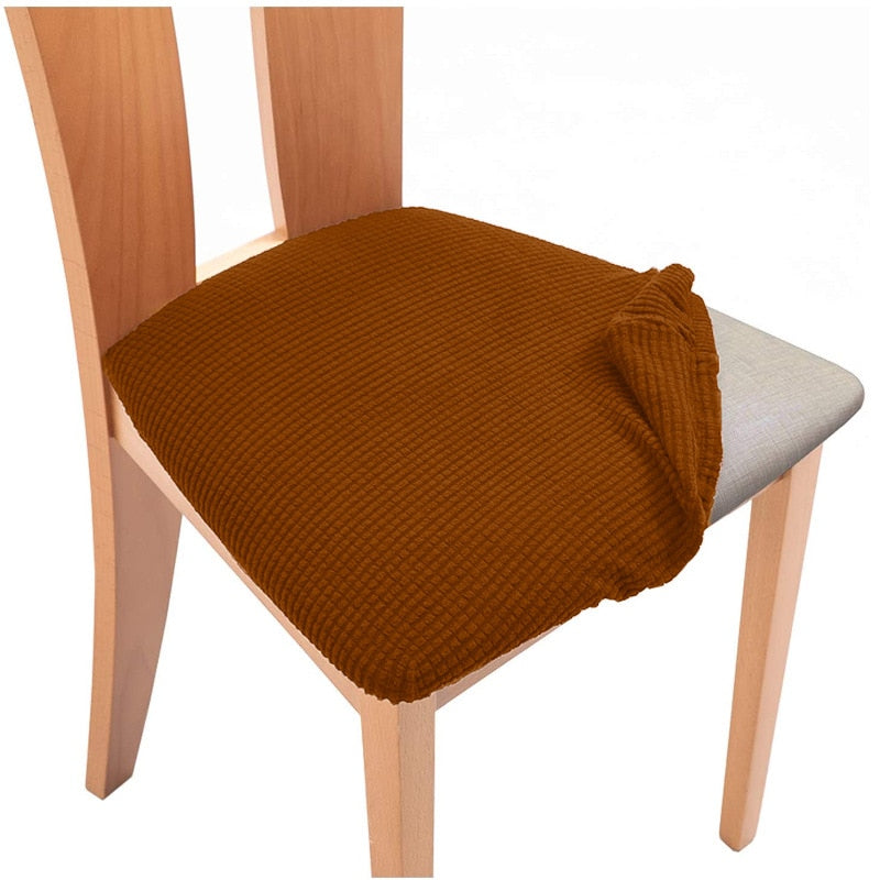 Qfdian Spandex Jacquard Chair Seat Cover Stretch Dining Chair Slipcover Removable Washable Seat Cushion Protector Fundas Para Sillas