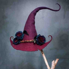 Qfdian halloween decorations halloween costumes halloween gift Halloween Party Felt Witch Hats Fashion Women Masquerade Cosplay Magic Wizard Hat for Party Clothing Props 2022 New