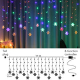 Qfdian living room lighting ideas farmhouse dining room lighting christmas decor ideas 3.5m Snowflake LED Light Christmas Tree Decorations Navidad Fairy Lights Christmas Decorations for Home 2022 Xmas Gifts New Year