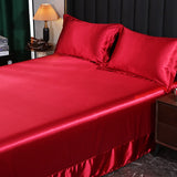 Mulberry Silk Bed Sheet Set Luxury Bedding for Hotel Home Hypoallergenic Wrinkle Free 1pc Fitted Sheet 1pc Flat Sheet Pillowcase