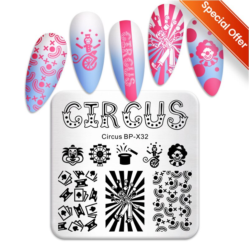 Qfdian Valentine Day Nail Stamping Plates Heart Love Animal Artist Stamping Template Nail Design Stencil Tools Manicure