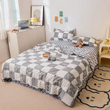 Princess Style Summer Quilts Washable Floral Cartoon Single Double Queen Blanket Bedspread Air Conditioning Girls Boys Comforter