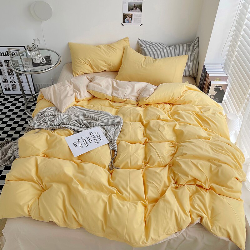 Duvet Cover Set Double Queen King Size White Quilt Comforter Cover Pillowcase Soft Microfiber Bedding Fashion Bedclothes