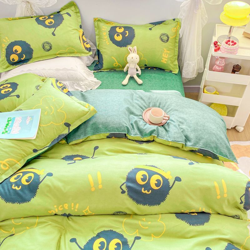 Dinosaur Bedding Set Kawii Boys Girls Duvet Cover Flat Sheet Pillowcase New Single Queen Bed Linen Soft Kids Home Textile