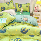 Dinosaur Bedding Set Kawii Boys Girls Duvet Cover Flat Sheet Pillowcase New Single Queen Bed Linen Soft Kids Home Textile