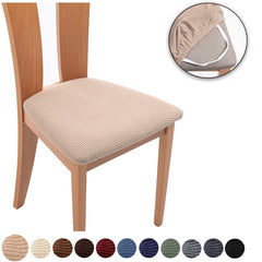 Qfdian Spandex Jacquard Chair Seat Cover Stretch Dining Chair Slipcover Removable Washable Seat Cushion Protector Fundas Para Sillas