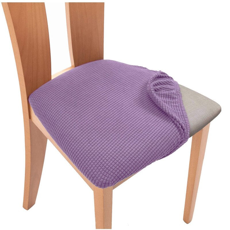 Qfdian Spandex Jacquard Chair Seat Cover Stretch Dining Chair Slipcover Removable Washable Seat Cushion Protector Fundas Para Sillas