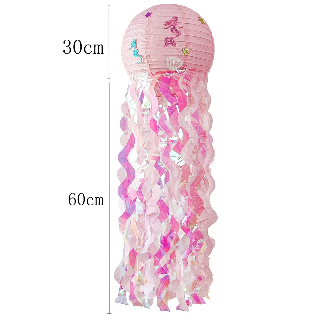 Qfdian 2M Ocean Theme Bubble Garlands Mermaid Birthday Banner Under The Sea Happy Birthday Party Decor Kids Girls Babyshower Supplies