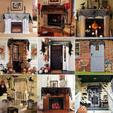 Qfdian halloween decorations halloween costumes halloween giftBat Table Runner Black Spider Web Lace Tablecloth Fireplace Curtain for Halloween Party Home Decoration Horror Props