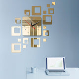 Mini Home Wall Clock 3D DIY Acrylic Mirror Stickers For Home Decoration Living Room Quartz Needle Self Adhesive Hanging Watch