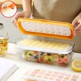 Silicone Ice Cube Tray with Lid 2 In 1 Ice Cube Storage Box Ice Cream Making Mould Party Bar Drinks Whiskey Cocktail Ice Maker