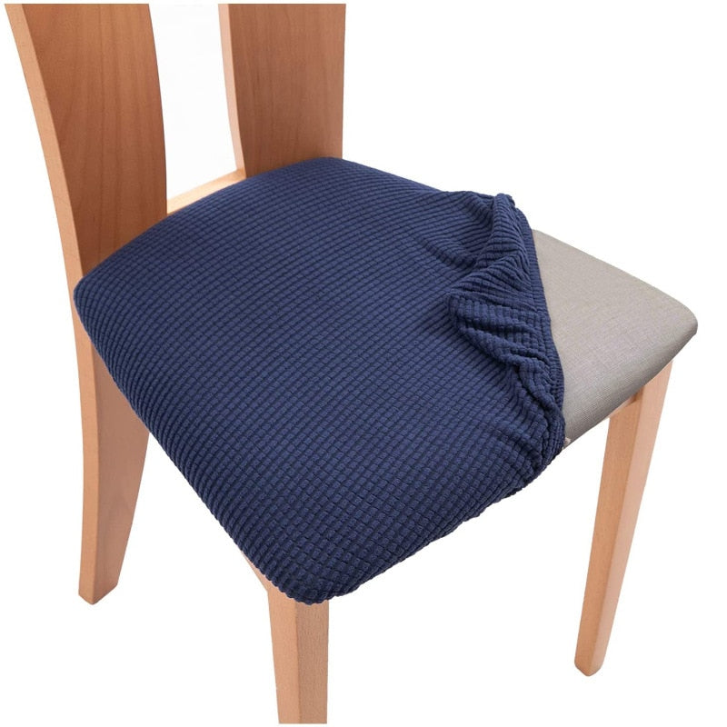 Qfdian Spandex Jacquard Chair Seat Cover Stretch Dining Chair Slipcover Removable Washable Seat Cushion Protector Fundas Para Sillas