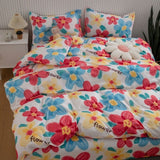 INS Cartoon Rabbit Bedding Set Strawberry Flower Quilt Cover For Kids Girls Bedspread Decor Home Single Double Size