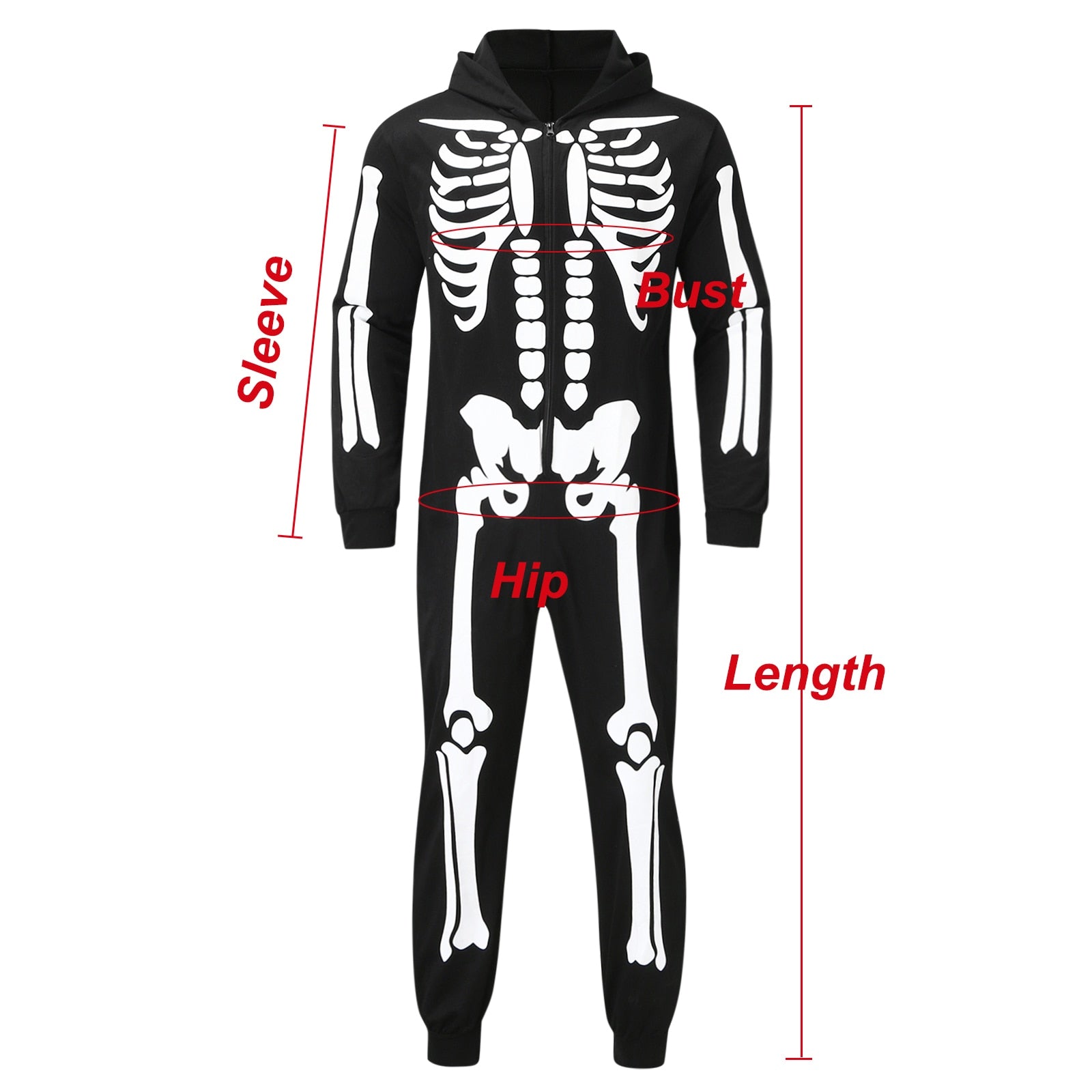 Qfdian halloween decorations halloween costumes halloween giftHalloween Family Matching Outfits Fashion Skeleton Print Hooded Jumpsuit Pajama Family Look Father Mother Kids Halloween Costume