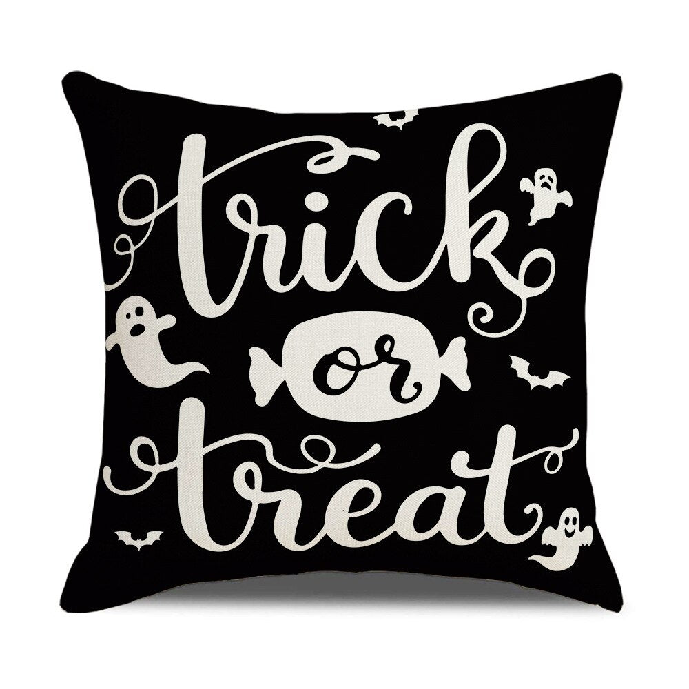 Qfdian halloween decorations halloween costumes halloween gift Fall Halloween Pumpkin Cushion Cover Trick or Treat Farmhouse Decor Home Pillowcase Sofa Decor Pillowcase