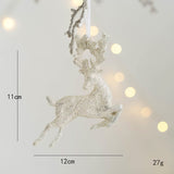 Qfdian christmas decor ideas nightmare before christmas Christmas White Glitter Angel Girl Pentagram Pendants Merry Christmas Tree Decorations For Home Xmas Ornaments Hanging Pendants